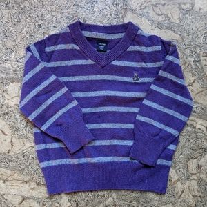 Baby Gap purple and gray striped pullover sweater